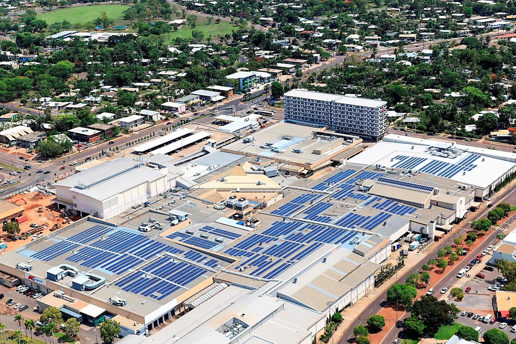 Casuarina Square 1,250kW rooftop solar installation by Country Solar NT